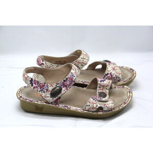 Alegria Vienna Sandals Womens EU 38 US 8 Muticolor Ankle Straps Leather Floral